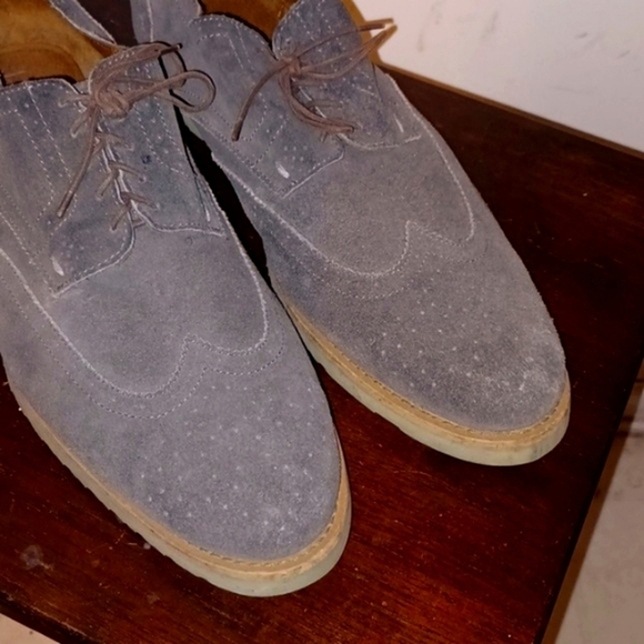 J.D. Fisk Grey Suede Leather Shoes with Green Soles, 12 - Picture 5 of 8